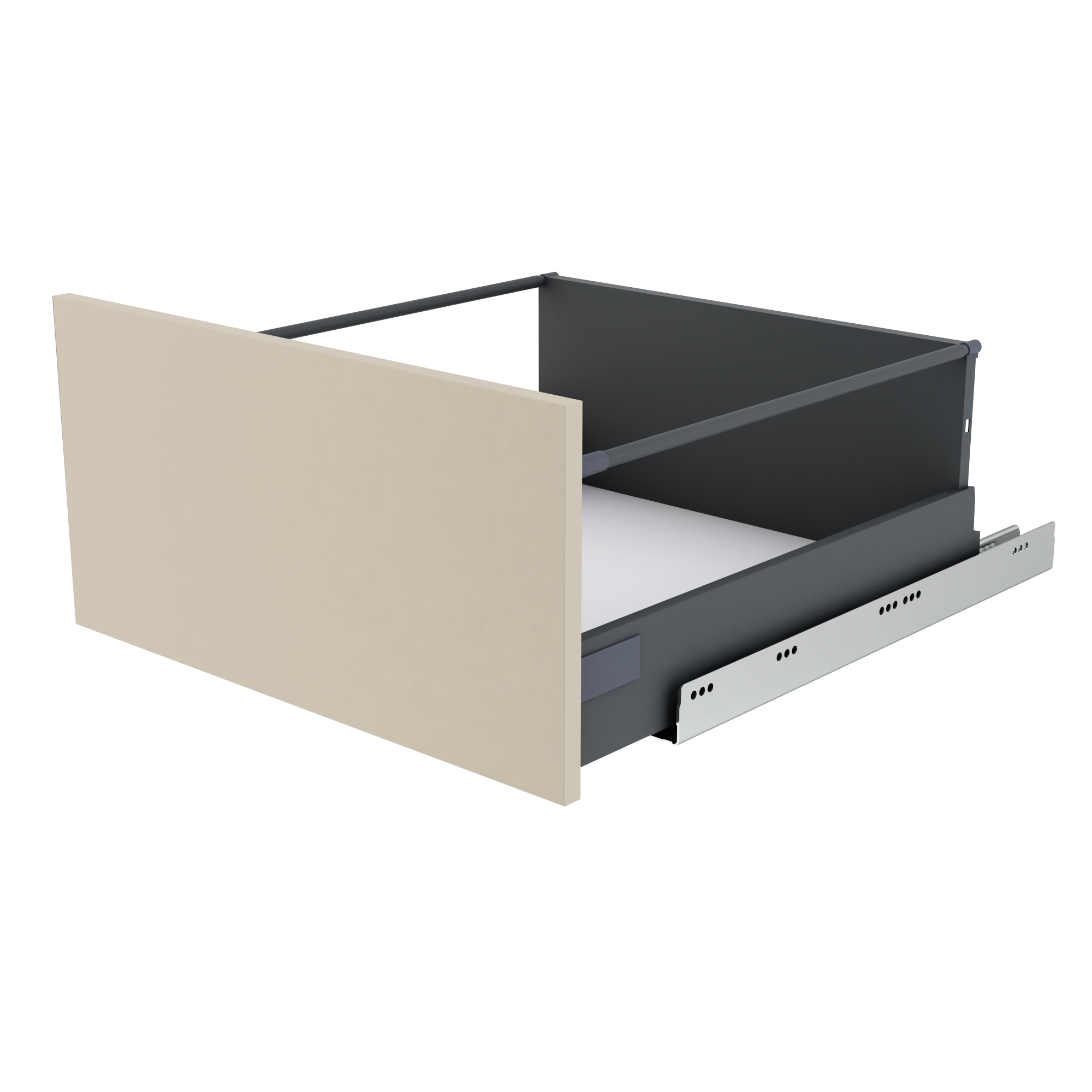 Køkkenskuffe 50 cm. 31,6 cm høj med soft-luk skinner